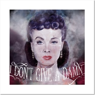 Gone With The Wind quote "I don't give a damn" Scarlett O'Hara Watercolor Posters and Art